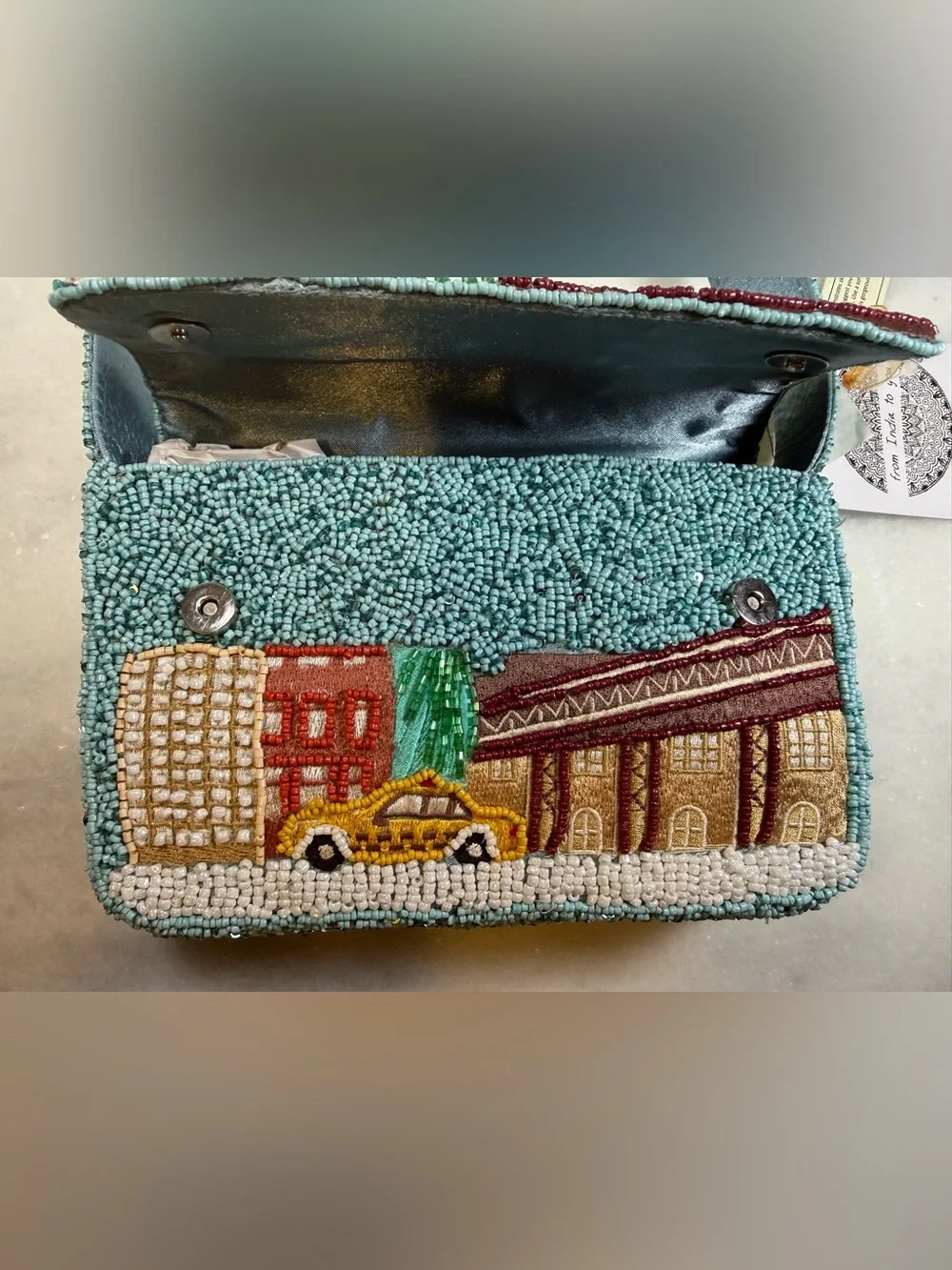 From India To You NYC Viral Beaded Bag NYC  Statue of Liberty Shoulder NWT